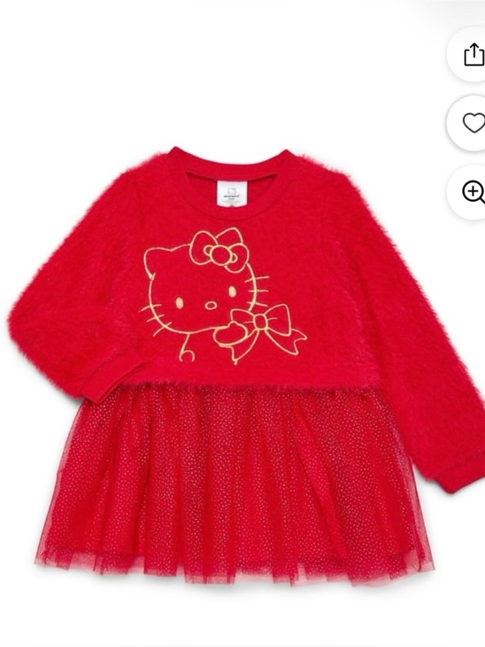 Hello Kitty Pink and Red Sparkle Tulle Dress